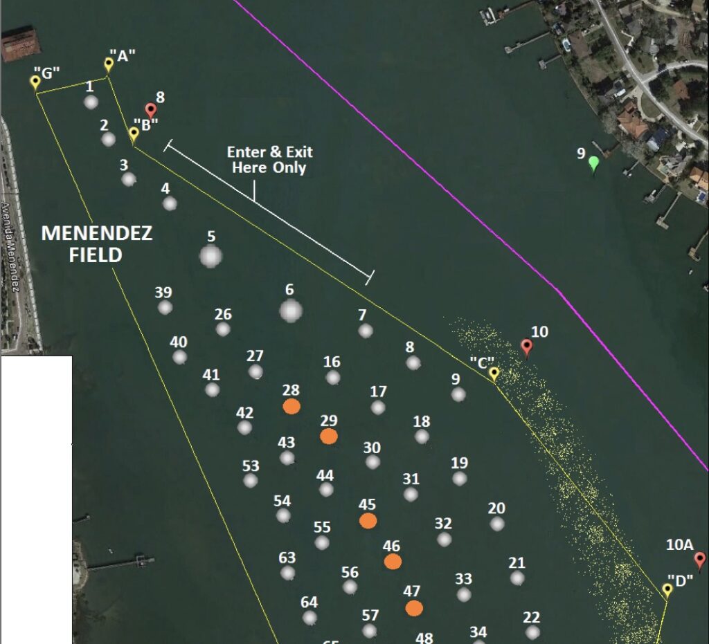 St Augustine FL mooring map 